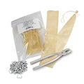 Sausage casing kit with pale casings, clip tool, and metal loops