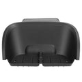 Black plastic golf cart rear bagwell cover with central handle and ribbed bottom