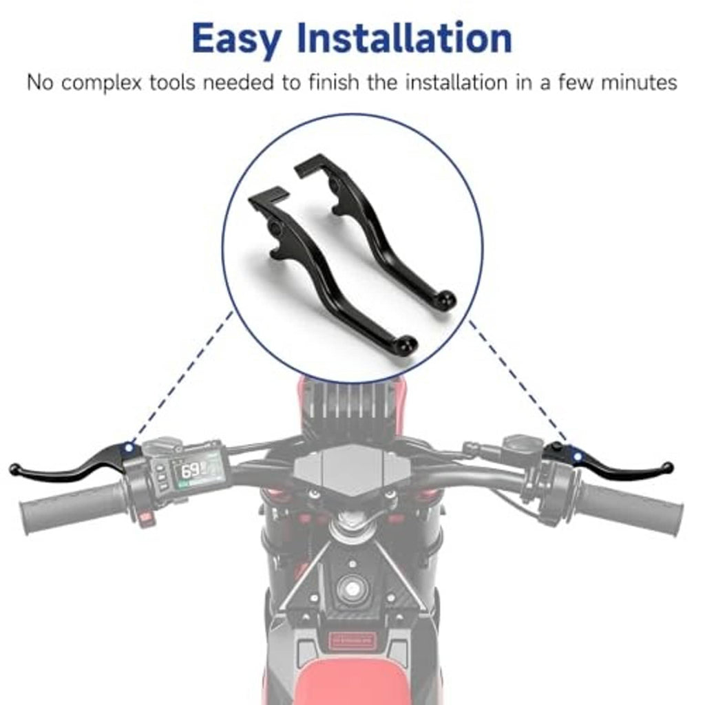 Black aluminum brake levers set shown for e-bike handlebar installation