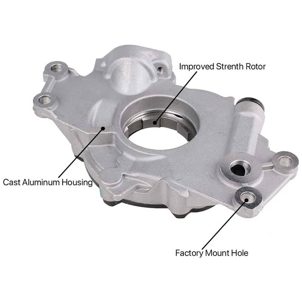Cast aluminum timing chain housing cover with rotor opening and mounting holes