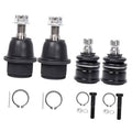 Front ball joint replacement set with black rubber boots, metal studs, and clips