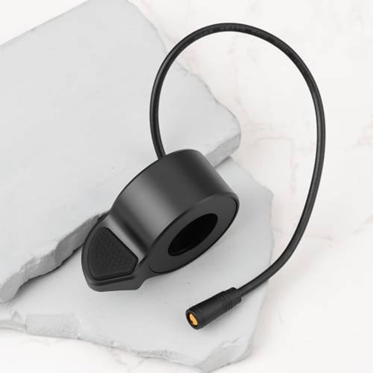 Black thumb throttle housing with looped cable and 3-pin connector