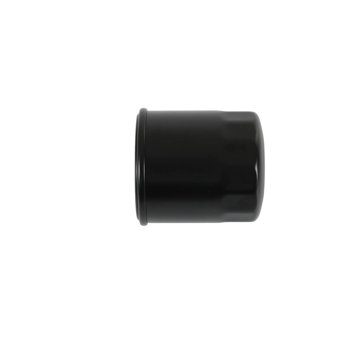 Hydraulic oil filter canister side profile, black cylindrical housing