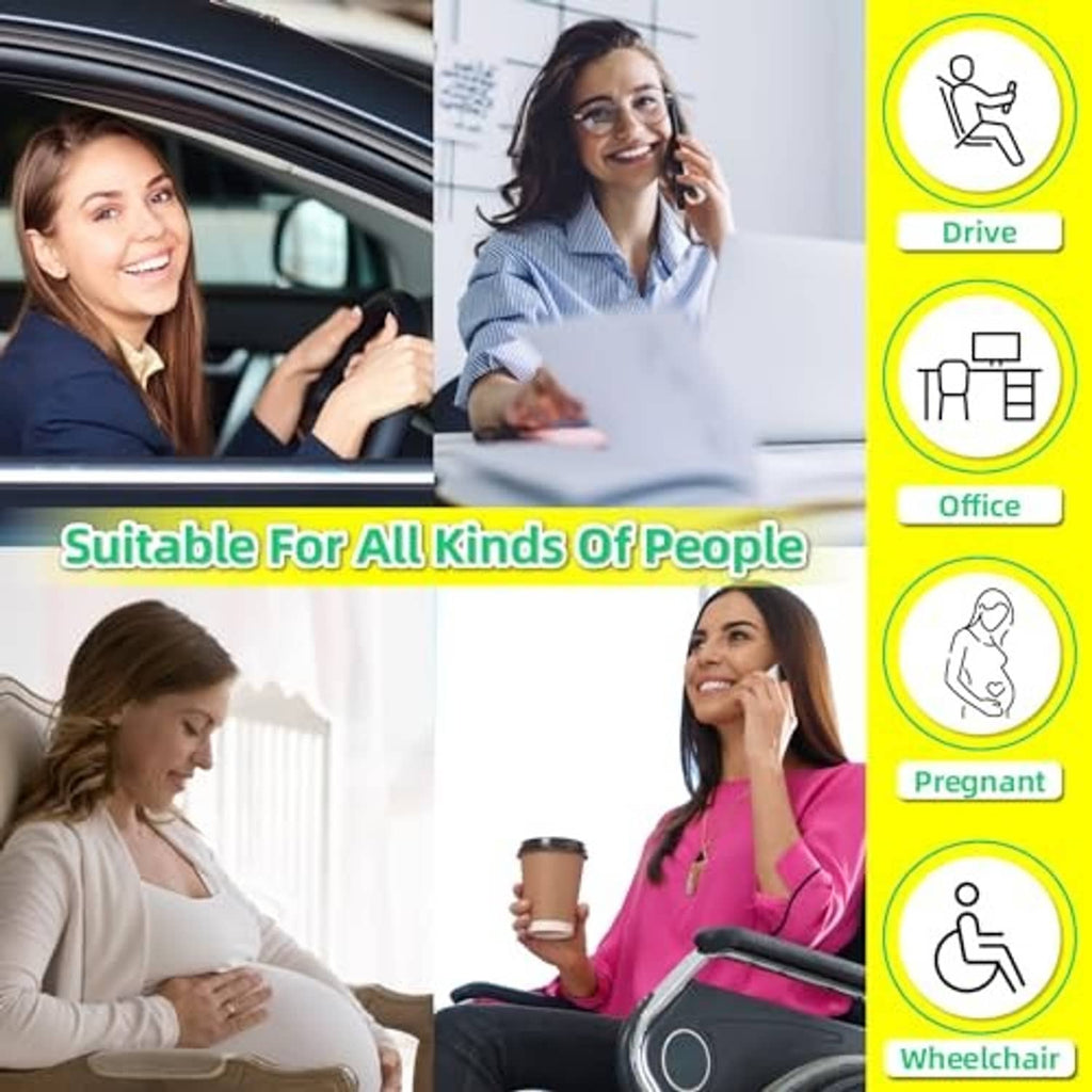 Black seat cushion with back support pillow, memory-foam comfort for daily use