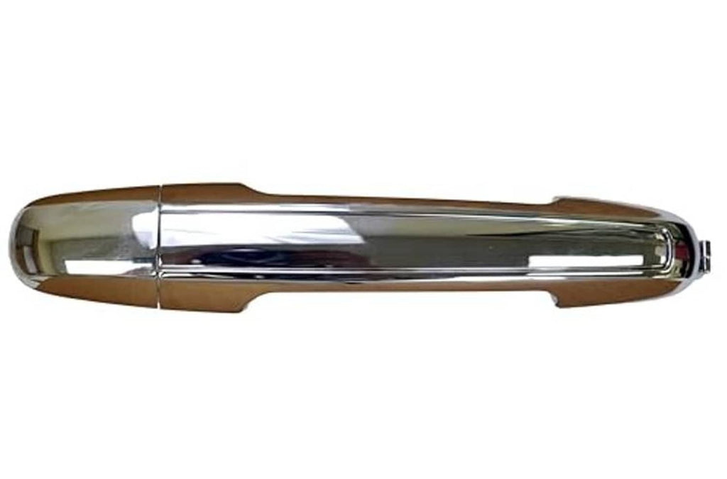 Chrome exterior door handle with polished finish and streamlined lever