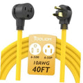 Yellow 10 AWG welding extension cord with NEMA 6-50P and 6-50R plugs