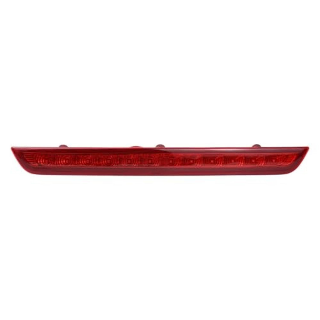 High-mount LED third brake light, long red lens strip with internal LED segments