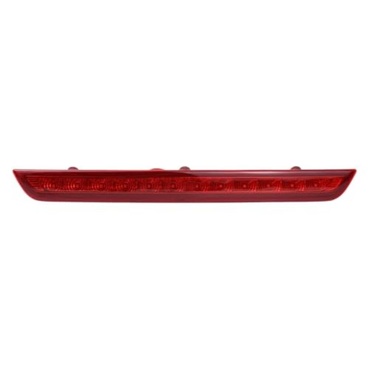 High-mount LED third brake light, long red lens strip with internal LED segments