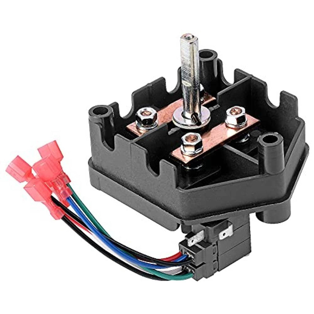 Golf cart forward/reverse switch base with metal studs and connector wiring