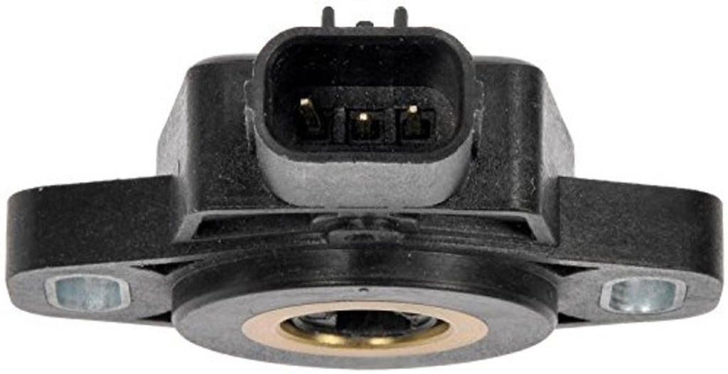 Throttle position sensor with electrical connector, front view and base plate