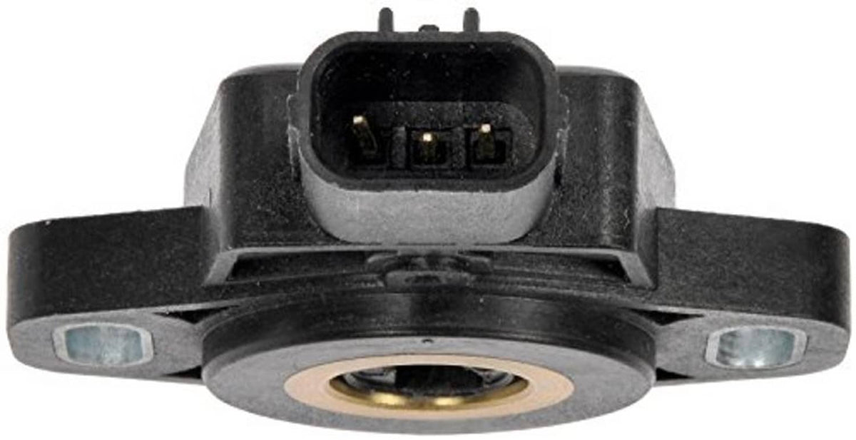 Throttle position sensor with electrical connector, front view and base plate