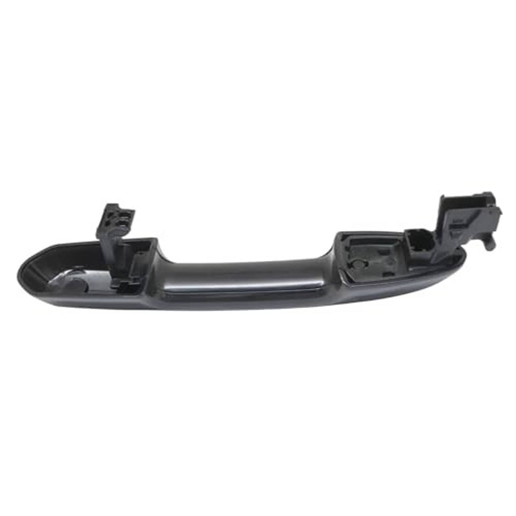 Black exterior rear door handle base with inner mounting clips and mounts