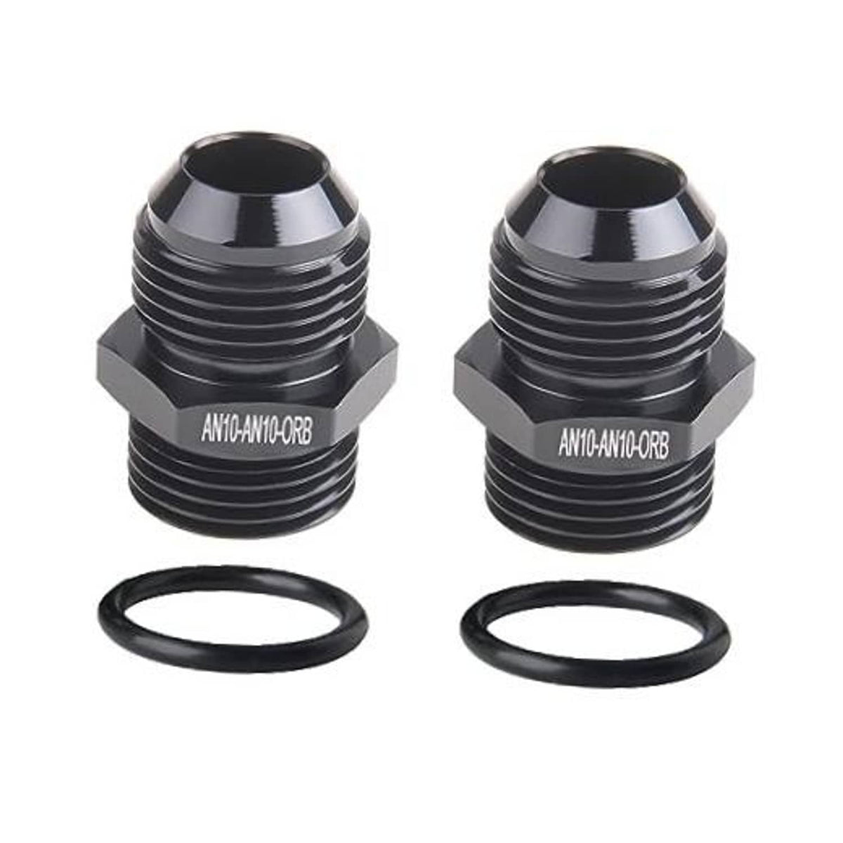 AN10-AN10 ORB male O-ring boss adapter fitting set with two rubber O-rings