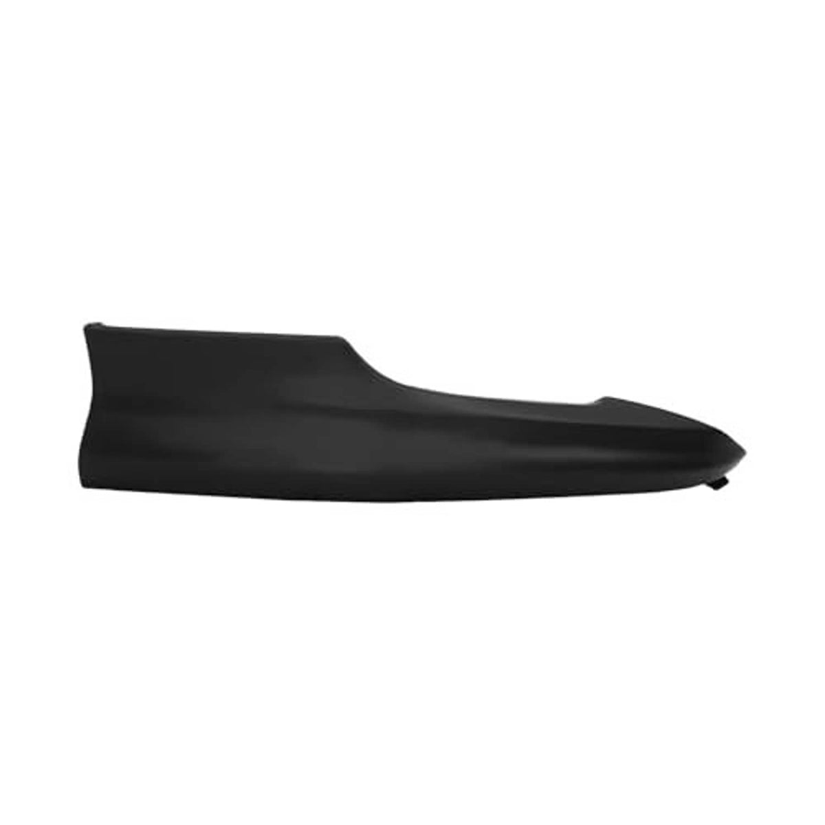 Black seat trim cover panel with angled edge detail