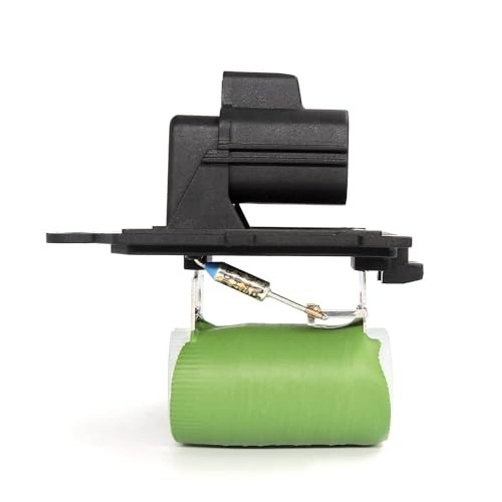 Engine cooling fan motor relay assembly, side view with black cover and green coil