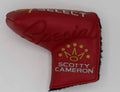 Red Scotty Cameron Special Select mid mallet putter headcover, front logo patch