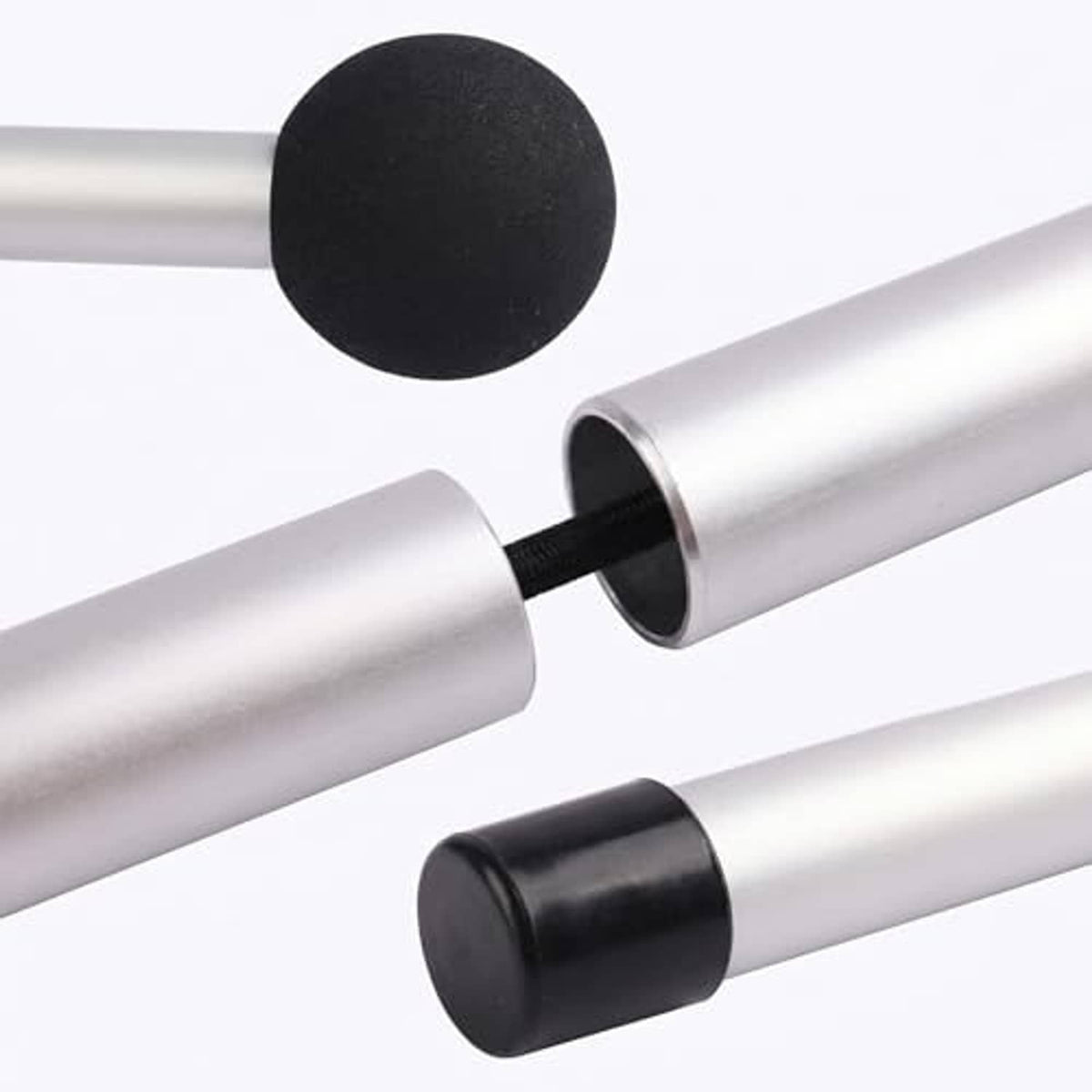 Aluminum tent pole connector with black insert and end caps, replacement part