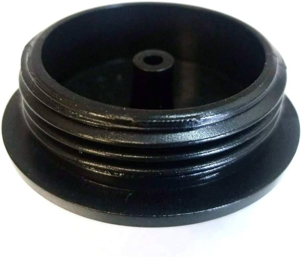 Black non-locking gas deck fill cap underside with threaded rim