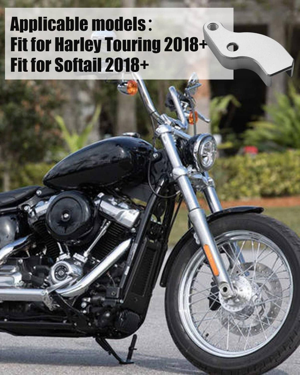 Silver neutral gear shift assist bracket mounted on Harley touring motorcycle