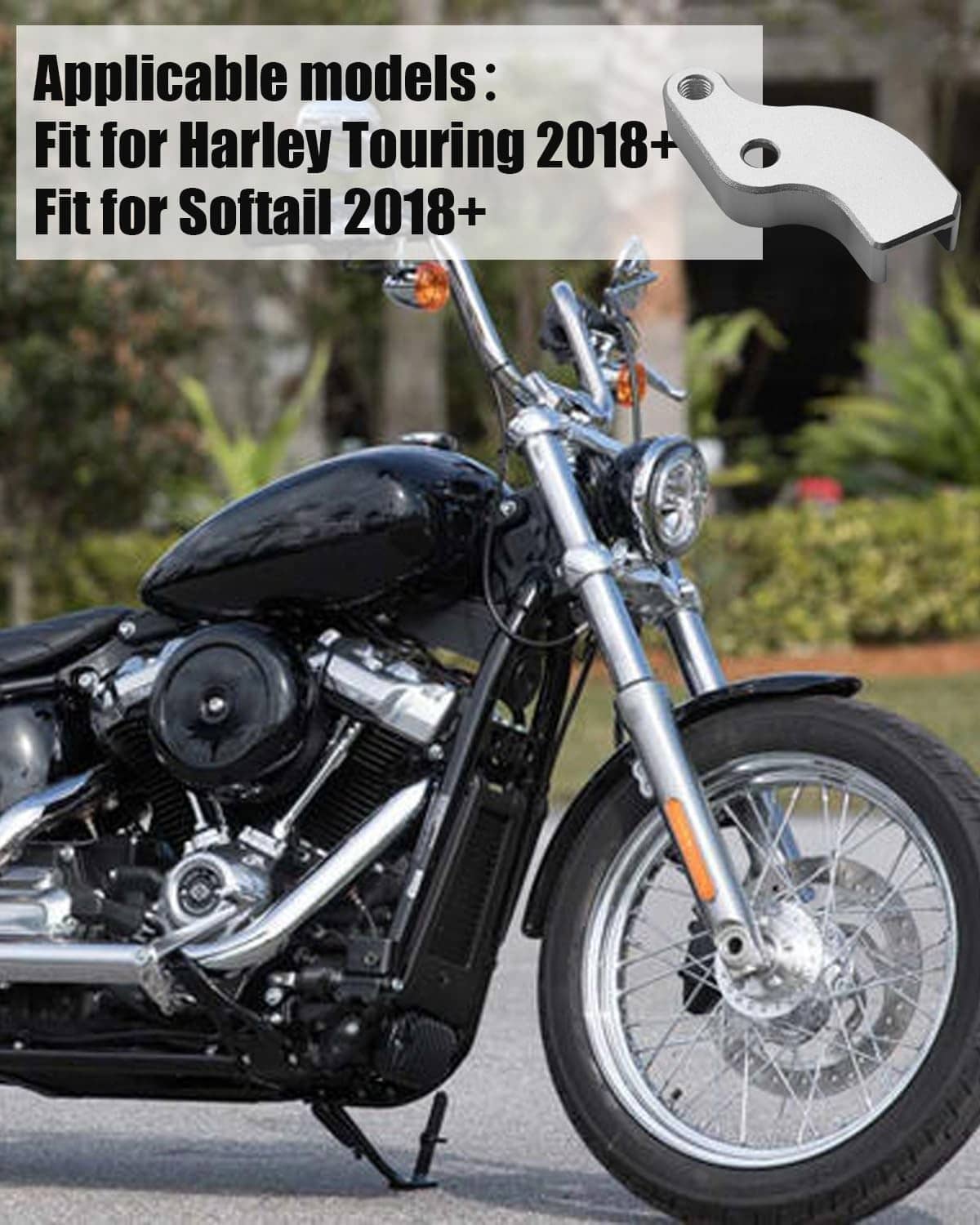 Silver neutral gear shift assist bracket mounted on Harley touring motorcycle