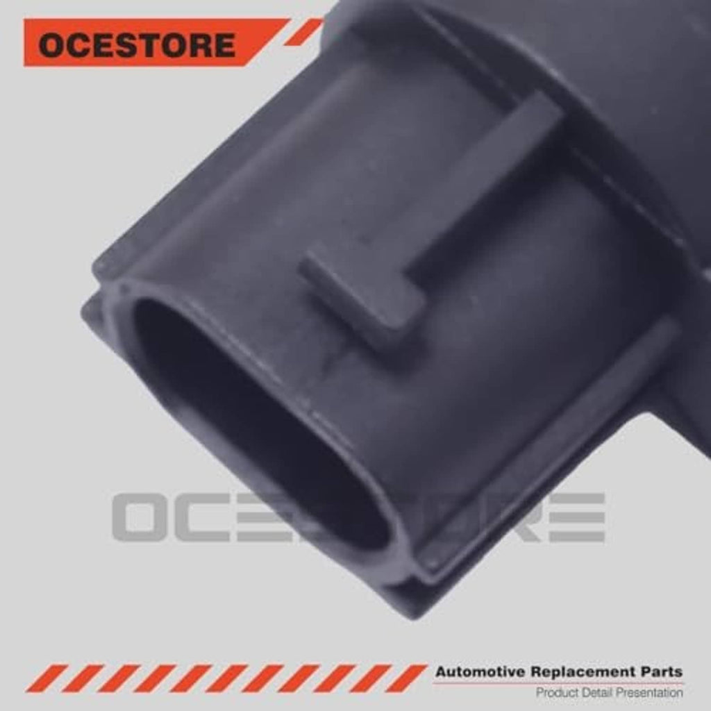 Camshaft position sensor close-up of black electrical connector opening