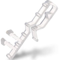 Clear plastic valance clips for blinds, hidden channel style, two-piece view