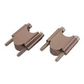 Pair of handlebar risers with mounting bolts, brushed bronze finish