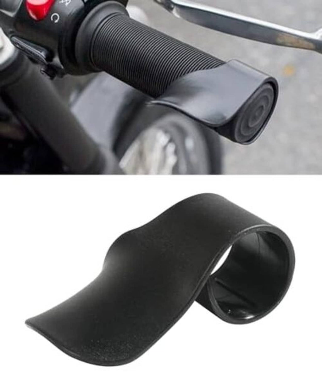 Black throttle assist sleeve for motorcycle handlebar with textured grip and open end