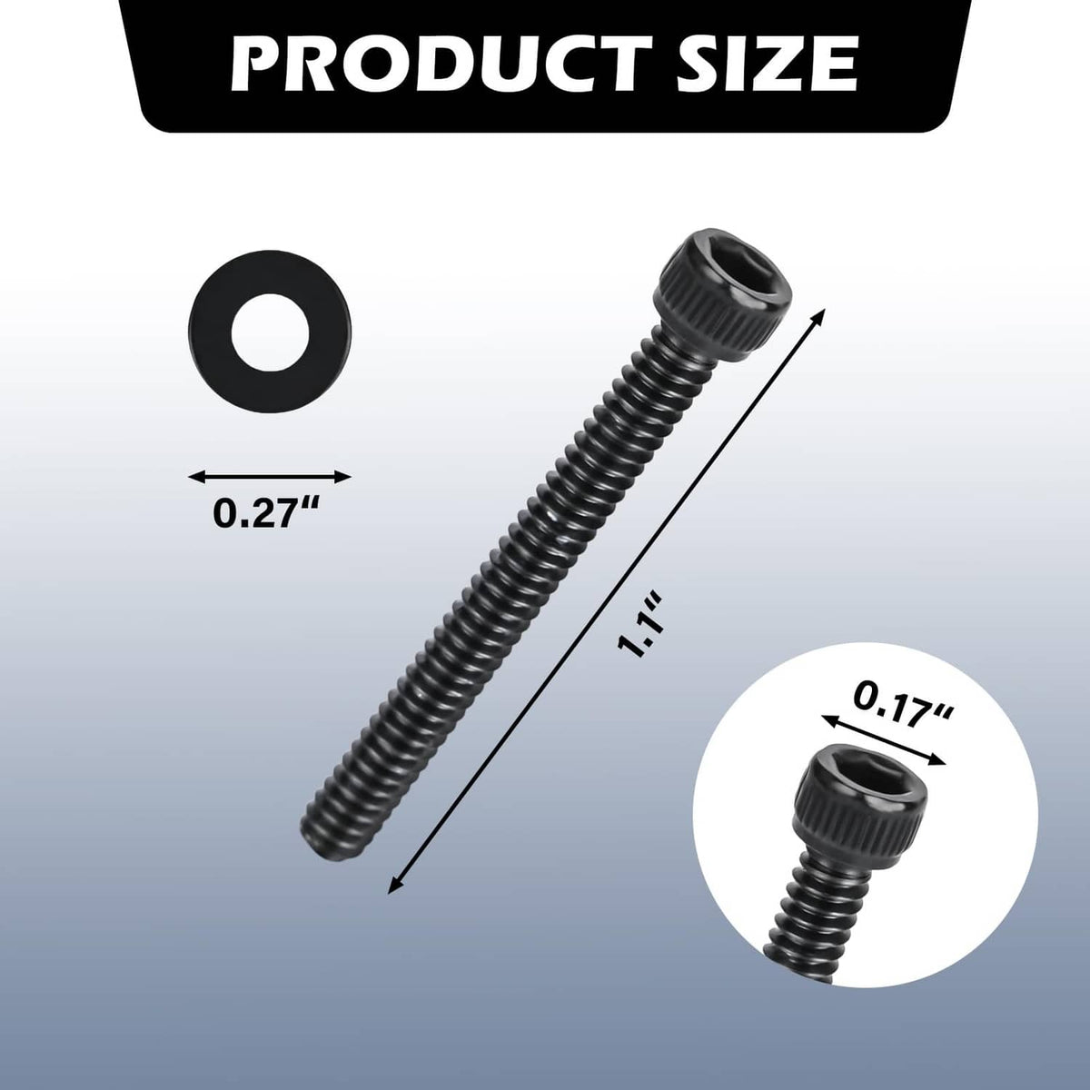 Black slotted screws and washers, 2-piece replacement kit