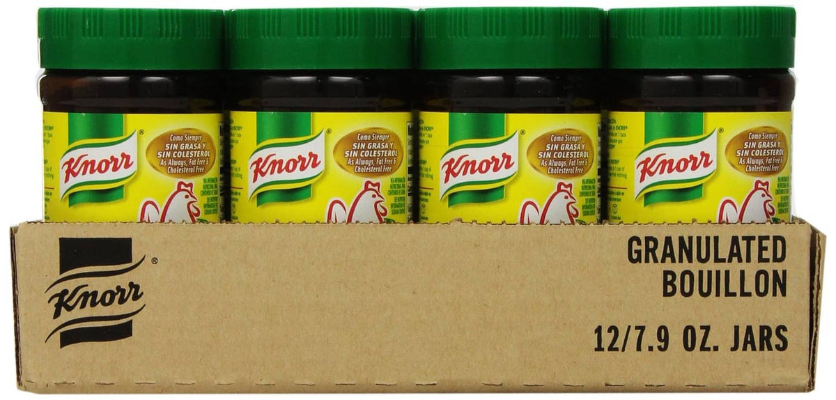 Knorr granulated bouillon 12 jars carton, green caps