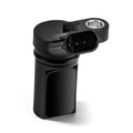 Black engine camshaft position sensor with oval electrical connector and mounting tab