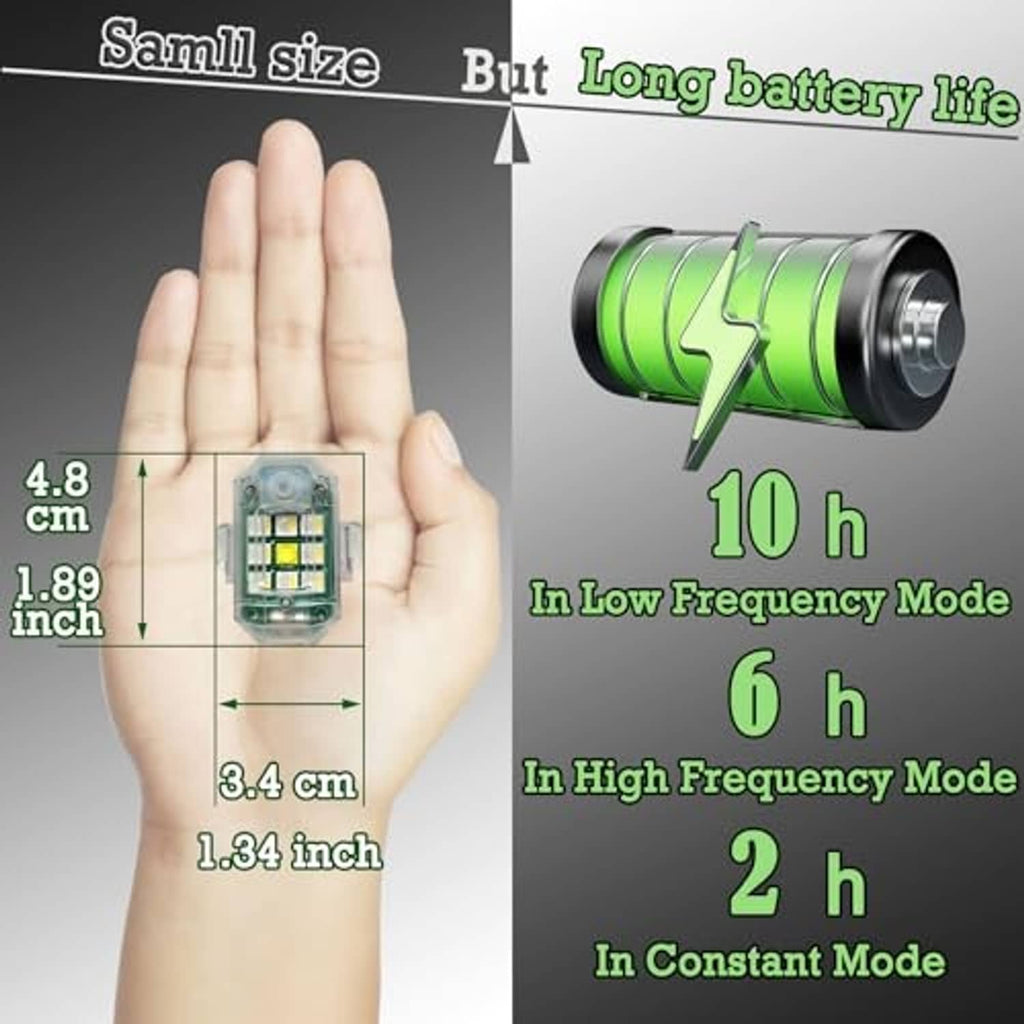 Small clear LED strobe light sized for handheld use