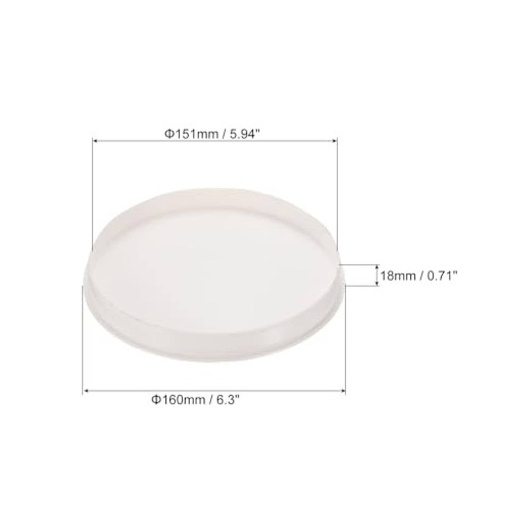 White round PVC pipe end cap plug with size dimensions shown (151mm/160mm)