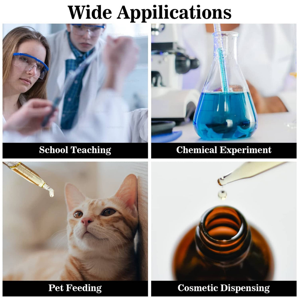Blue rubber-bulb pipette dropper dispensing liquid from a glass bottle