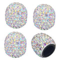 Sparkling rhinestone tire valve stem cap, AB crystal multicolor finish