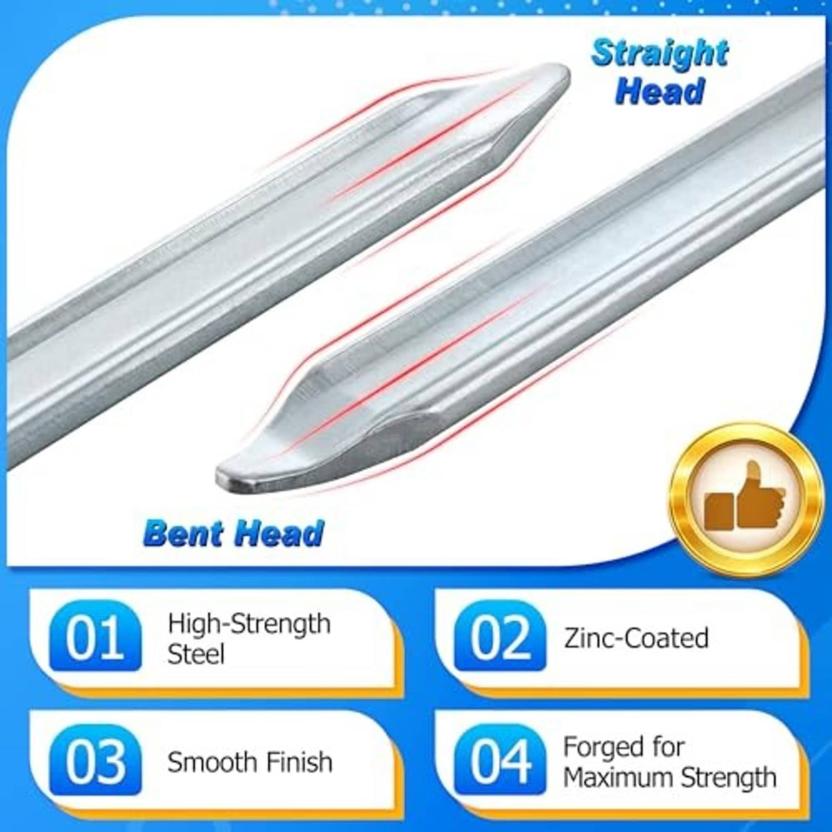 Silver tire spoon tools with straight and bent heads and smooth metal finish