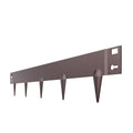 Brown steel garden landscape edging strip with pointed spikes and interlocking ends