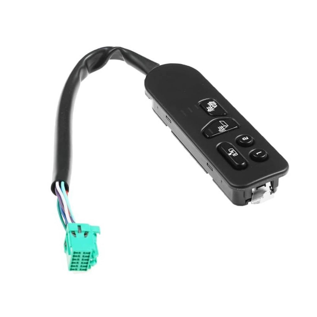 Black seat heater switch panel with button controls and wiring connector