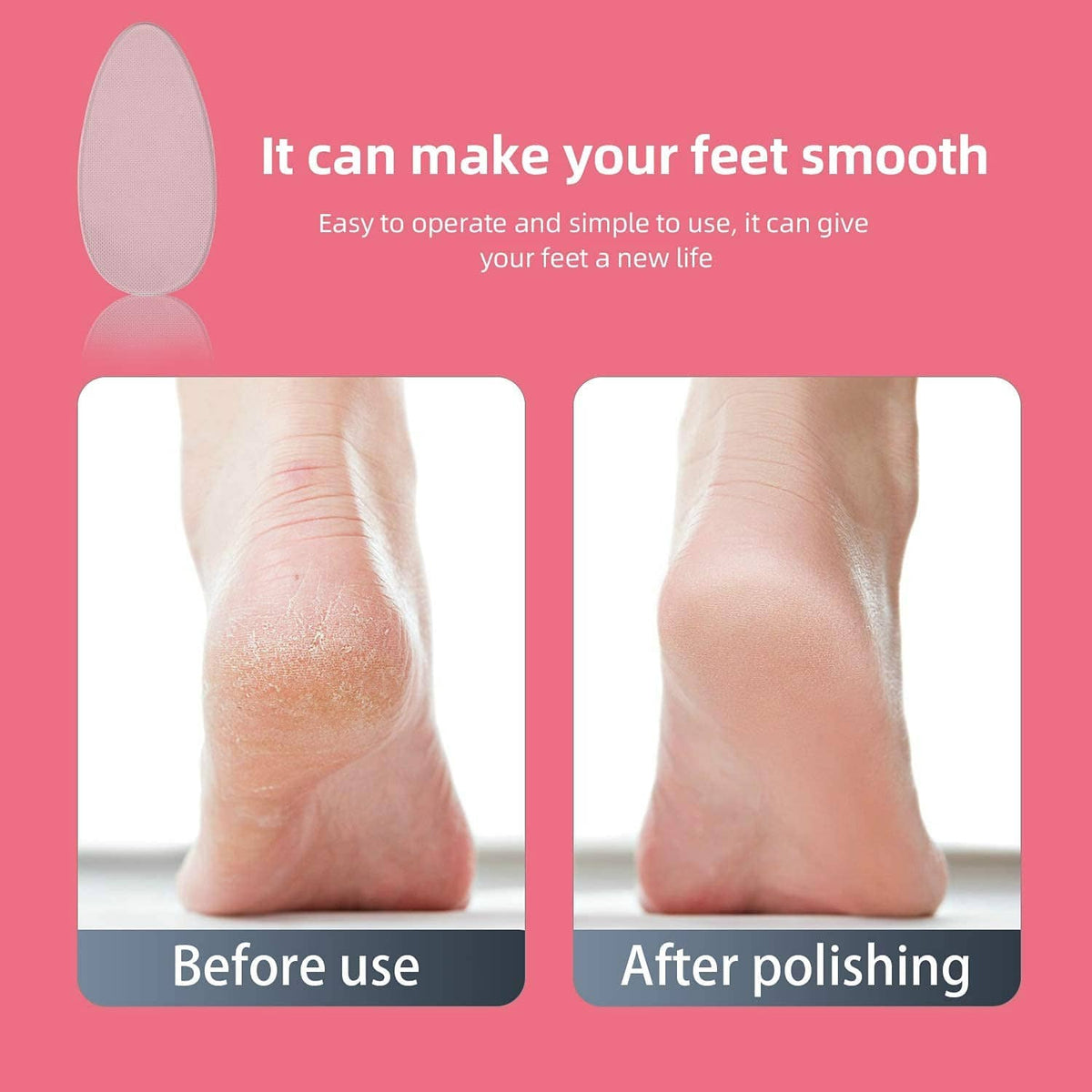 Two nail and foot files polishing a foot, smooth finish on toes
