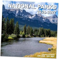 National Parks wall calendar cover, 2026–2027, with mountain lake and pine forest photo.