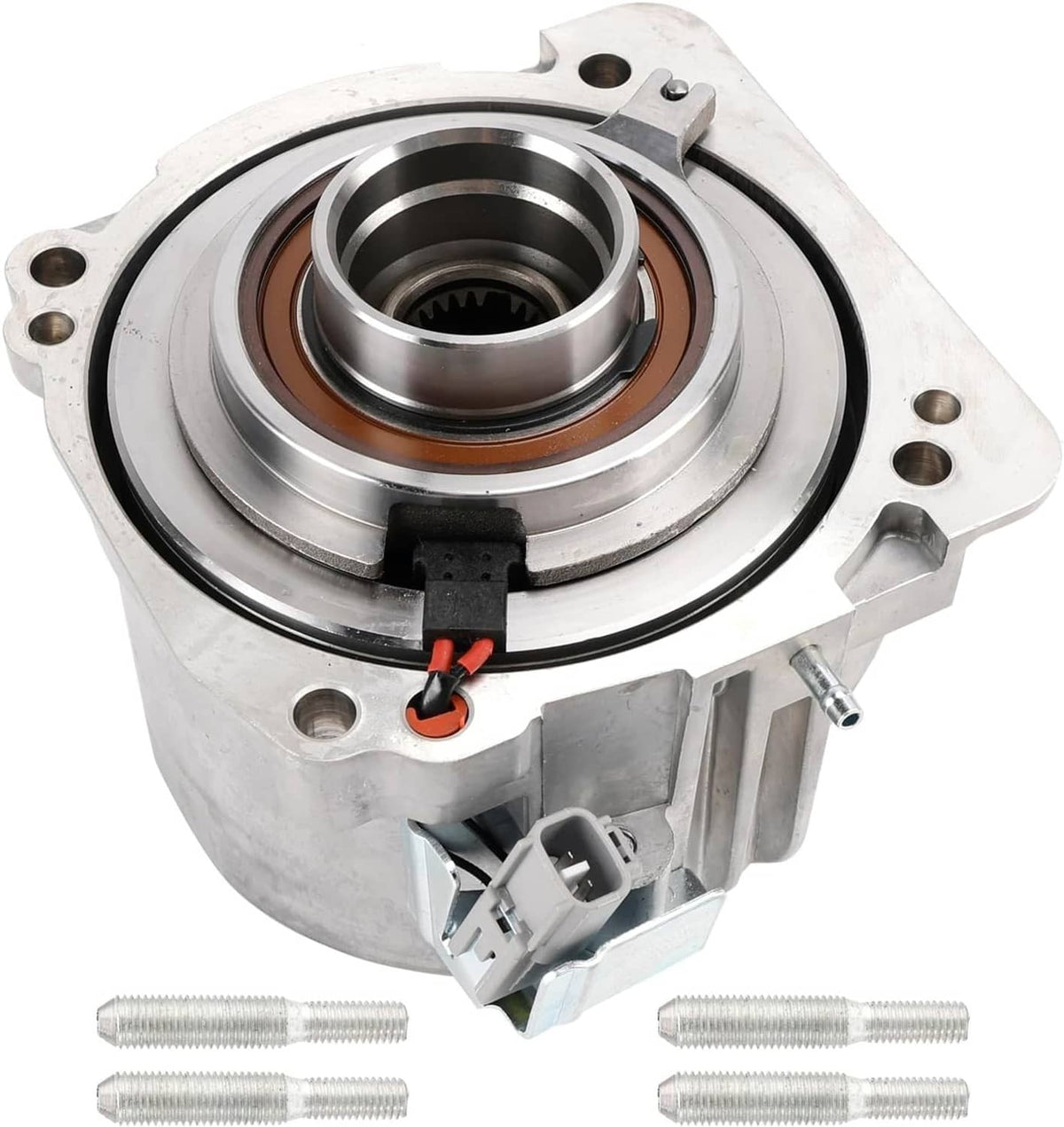 Rear differential viscous coupling unit with metal housing, seal ring, and installed bolts