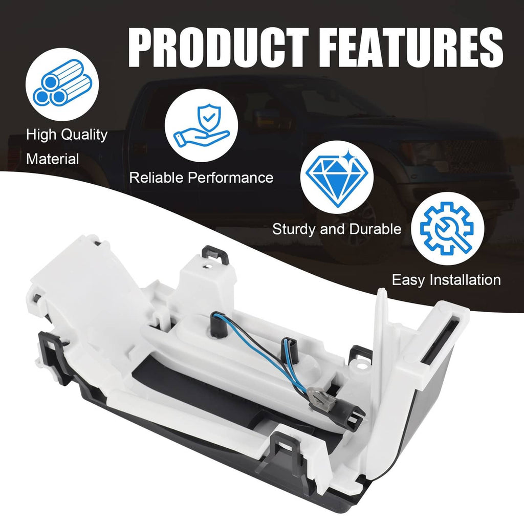 Gear selector cover assembly with wiring harness and black shift window panel