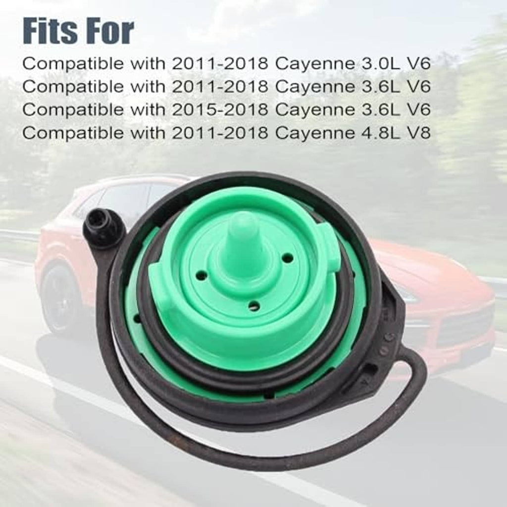 Fuel tank gas cap filler cap assembly with green cap and black gasket ring