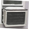 Air conditioner drip cushion on window AC unit, dark gray/black foam pad