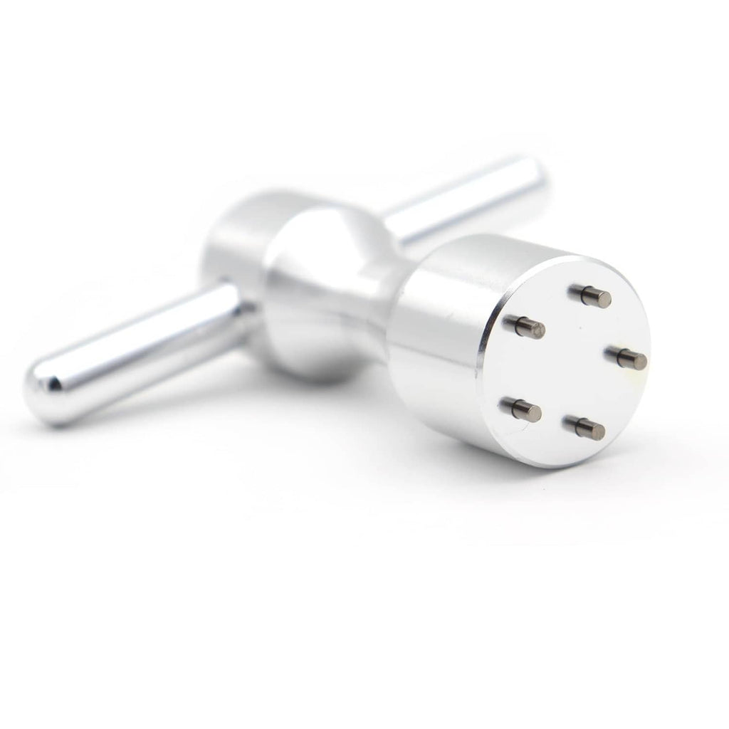 Silver putter weight adapter with four-pin insert face and wrench bar