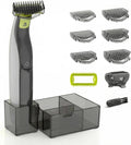 OneBlade guard comb kit with lime combs, protective cap, and clear acrylic storage box