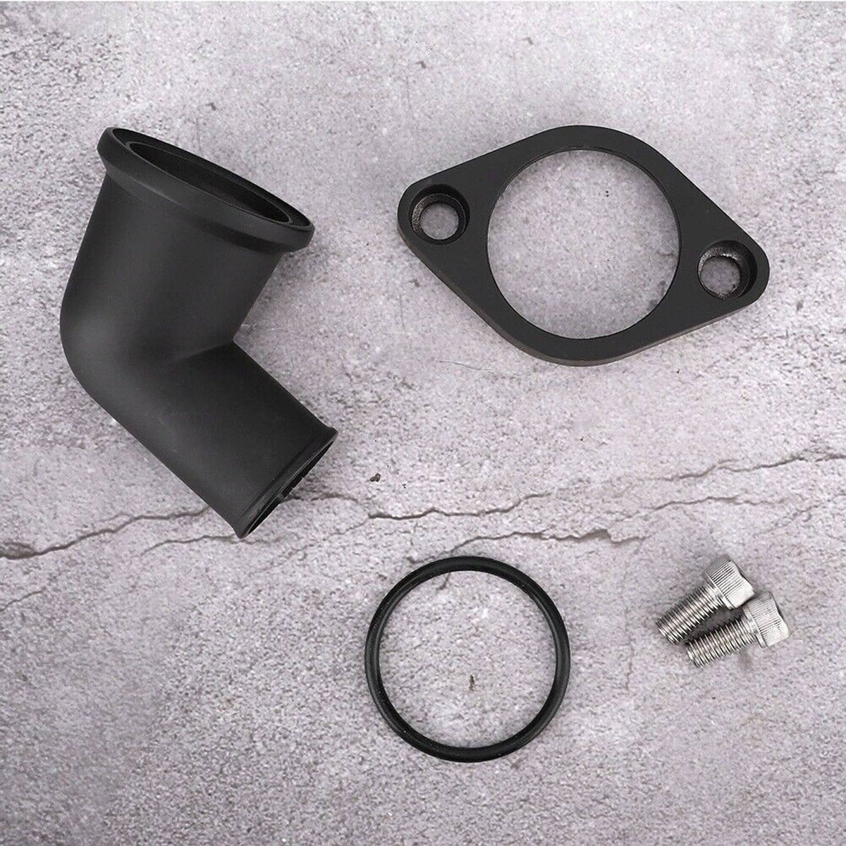 Black 15-degree swivel water neck housing, gasket O-ring, and mounting hardware
