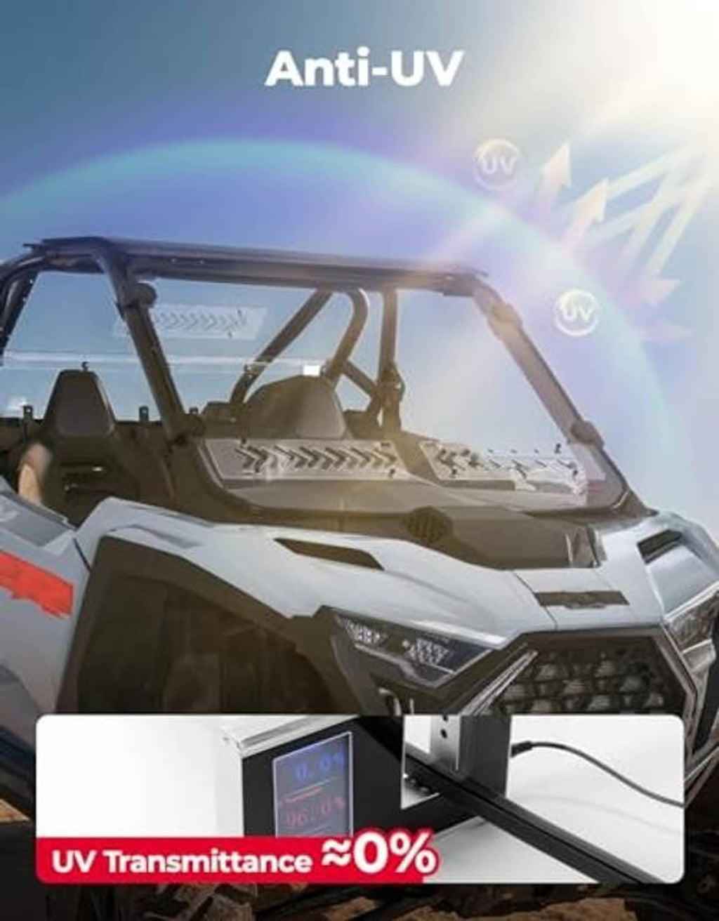 Anti-UV tinted PC windshield for off-road UTV with UV protection
