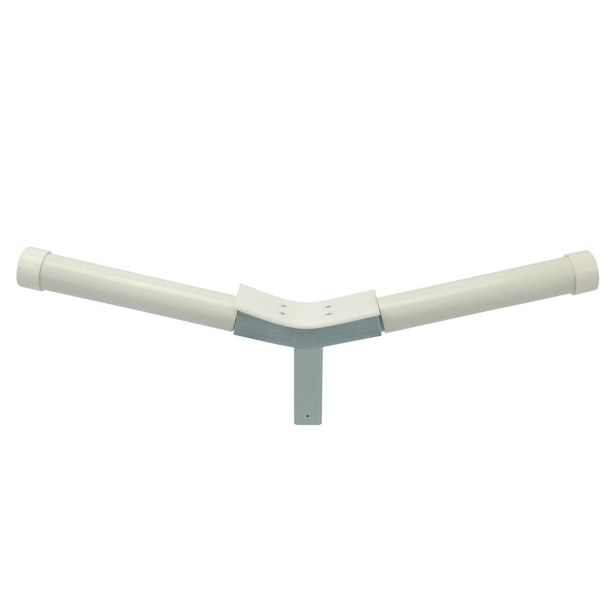 Assembled bow rest centering guide with white PVC Y-shaped tubes and center support