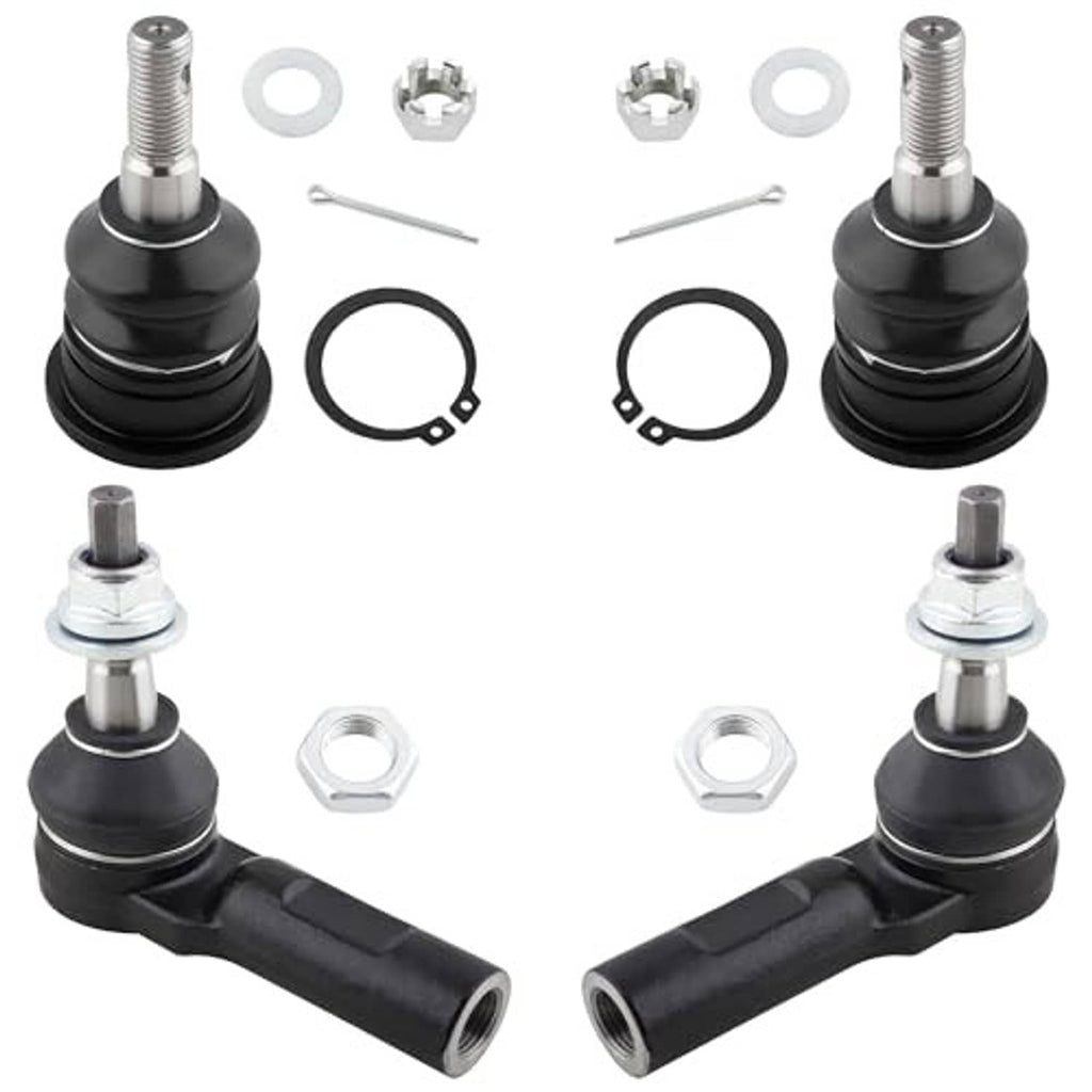 Front steering joint kit with black boots, chrome studs, nuts, and circlips